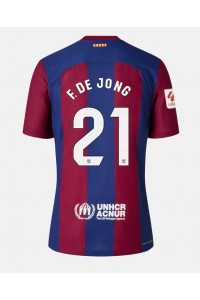 Fotbalové Dres Barcelona Frenkie de Jong #21 Dámské Domácí Oblečení 2023-24 Krátký Rukáv